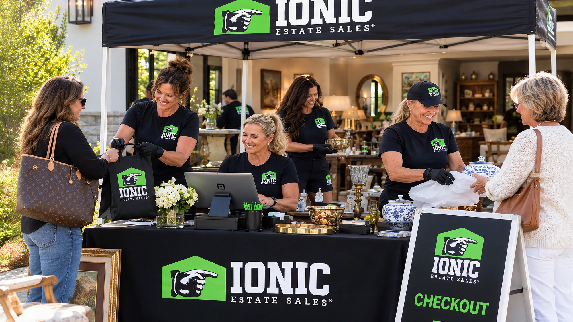 Ionic live estate sale checkout with team and shoppers
