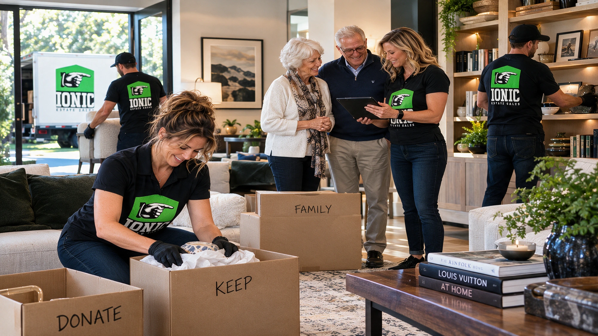 Ionic team packing and organizing the home